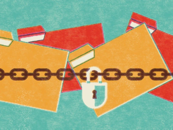 An illustration of locked files